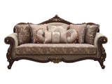 Mehadi Sofa with 8 Pillows in Walnut 50690 - Ornate Home