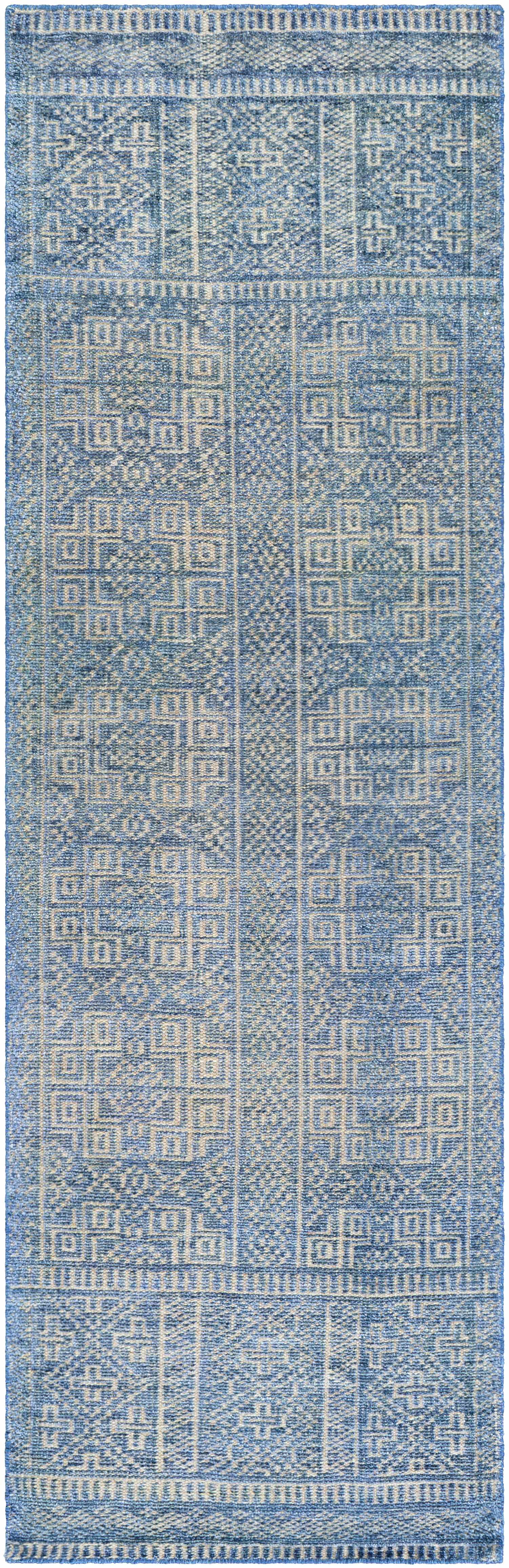 Meigs Blue Premium Viscose&Wool Rug - Clearance - Ornate Home