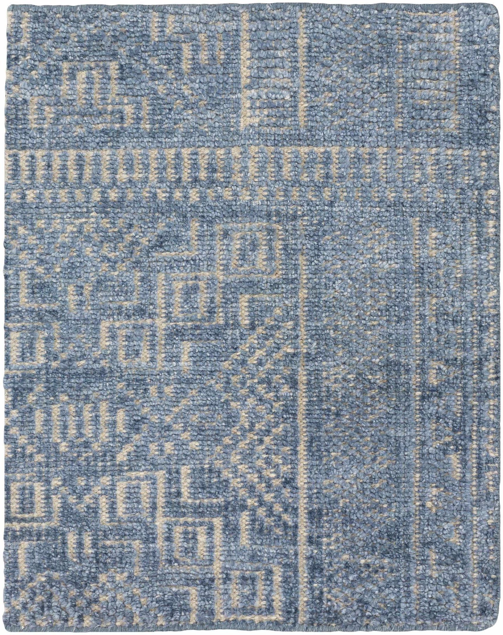 Meigs Blue Premium Viscose&Wool Rug - Clearance - Ornate Home