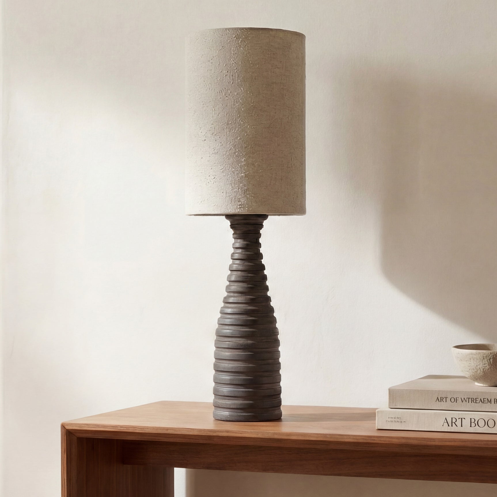 Meili Dark Brown/Natural Table Lamp - Ornate Home