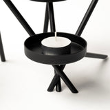 Meira Black Metal Seven Votive Table Candle Holder - Ornate Home