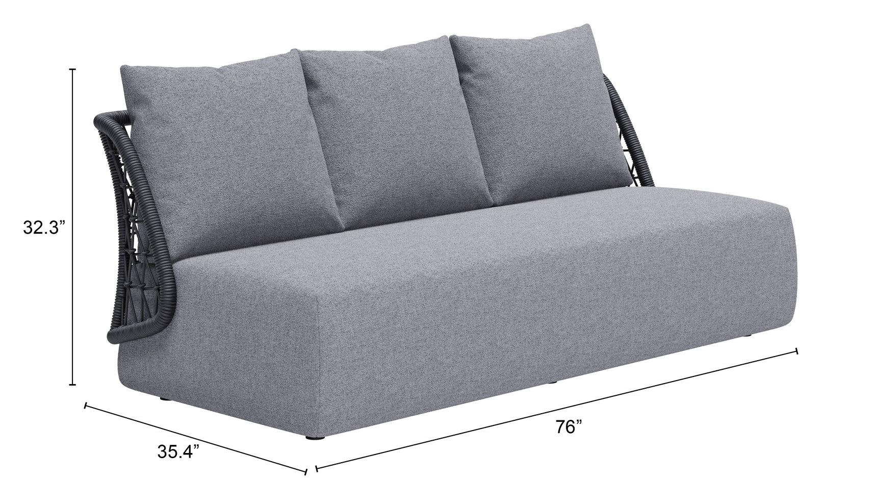 Mekan Gray Outdoor Sofa - Ornate Home