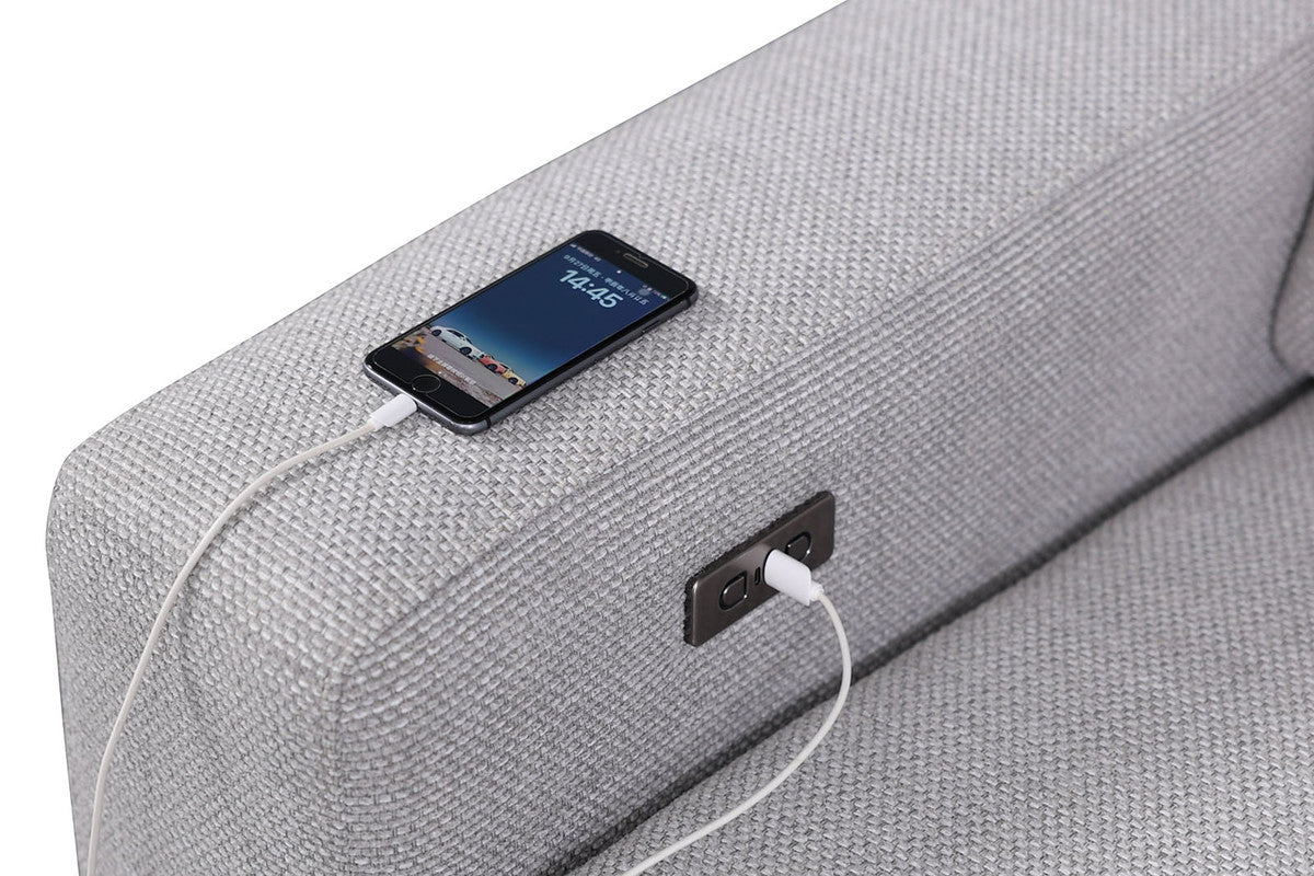 Melancton Light Gray Power Sectional - Ornate Home