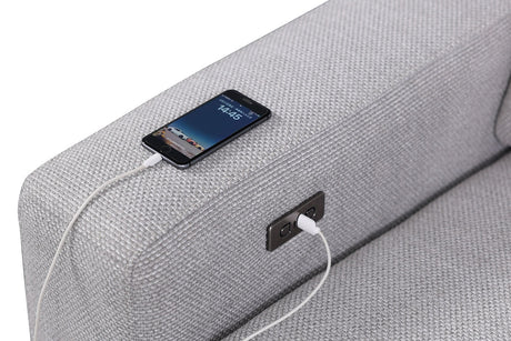 Melancton Light Gray Power Sectional - Ornate Home