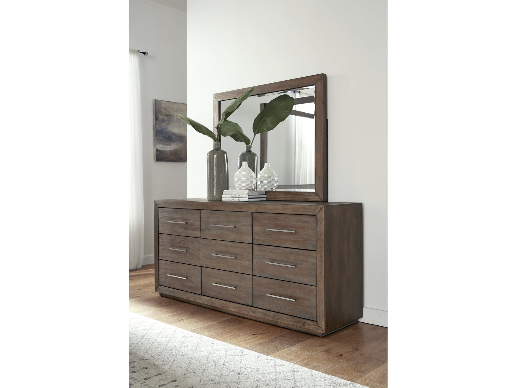 Melbourne Beveled Glass Mirror in Dark Pine - Ornate Home