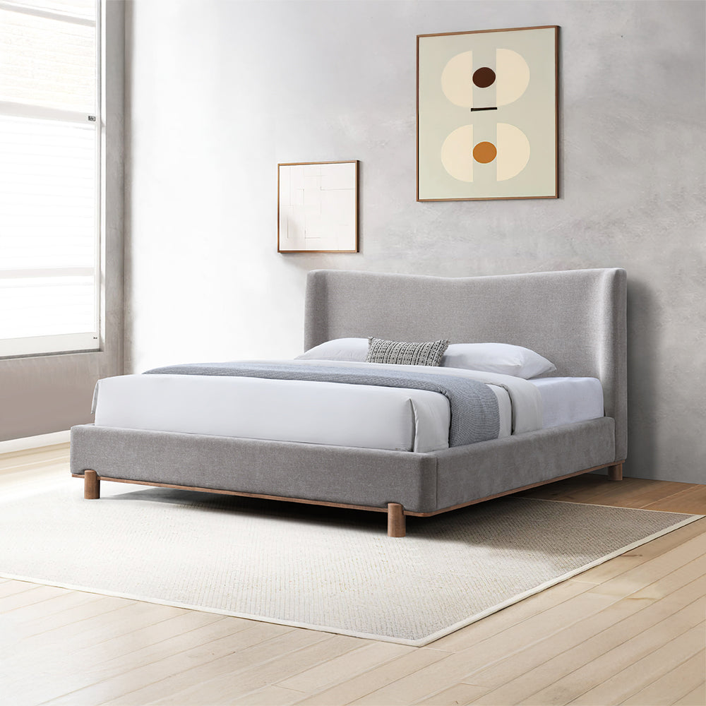 Melbourne Gray Queen Bed - Ornate Home