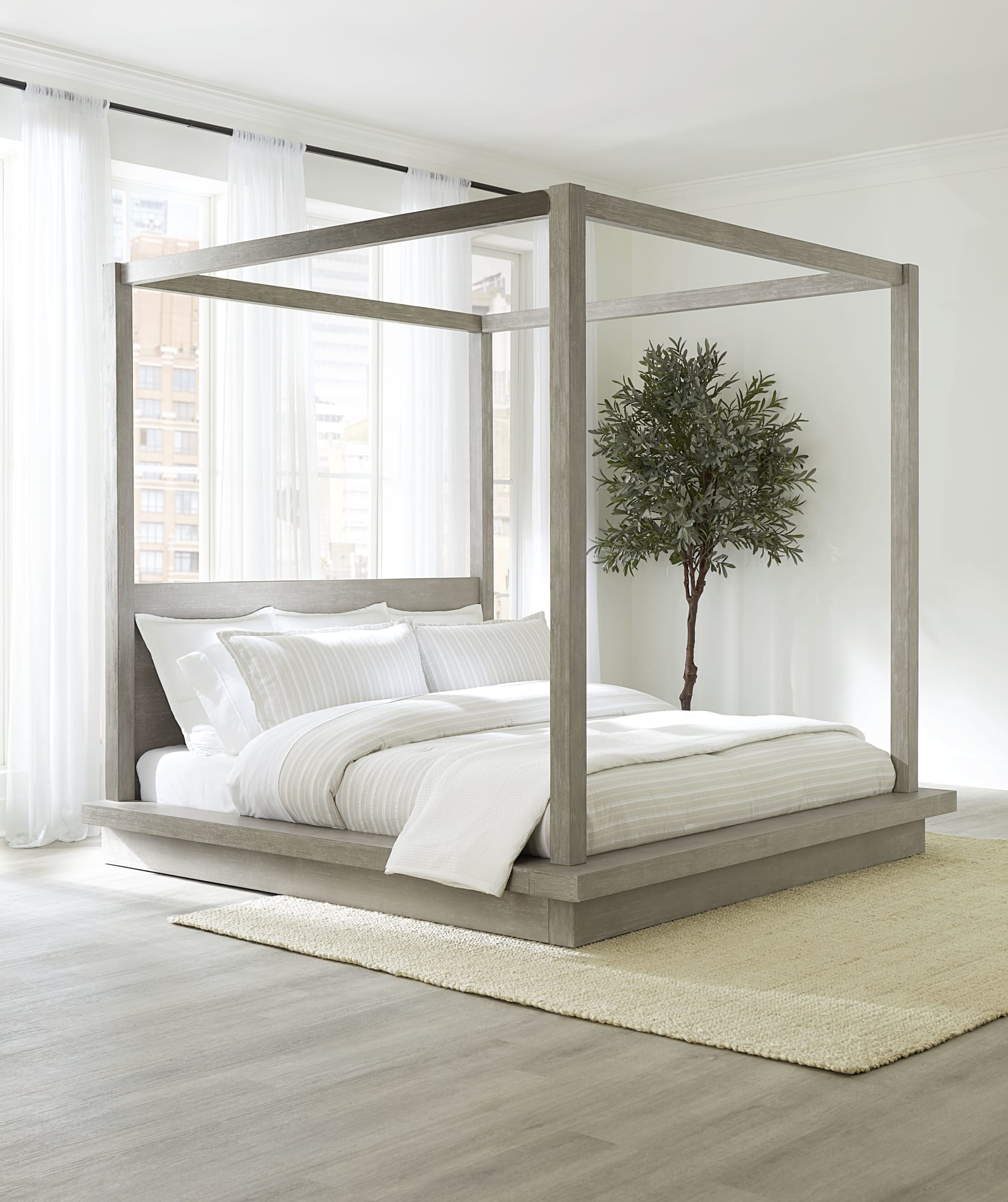 Melbourne Mineral Queen Canopy Bed - Ornate Home