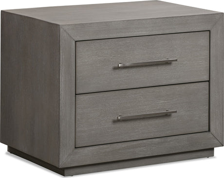 Melbourne Mineral Two Drawer Nightstand with USB - Ornate Home