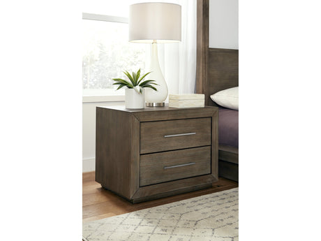 Melbourne Two Drawer Nightstand with USB in Dark Pine - Ornate Home