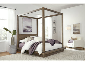 Melbourne Wood Eastern King Canopy Bed in Dark Pine - Ornate Home
