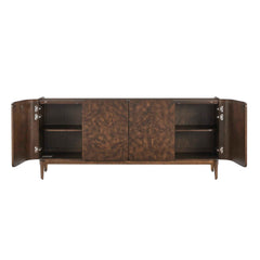 Melbourne Woodtone Mappa Burl 4 Door Cabinet - Ornate Home