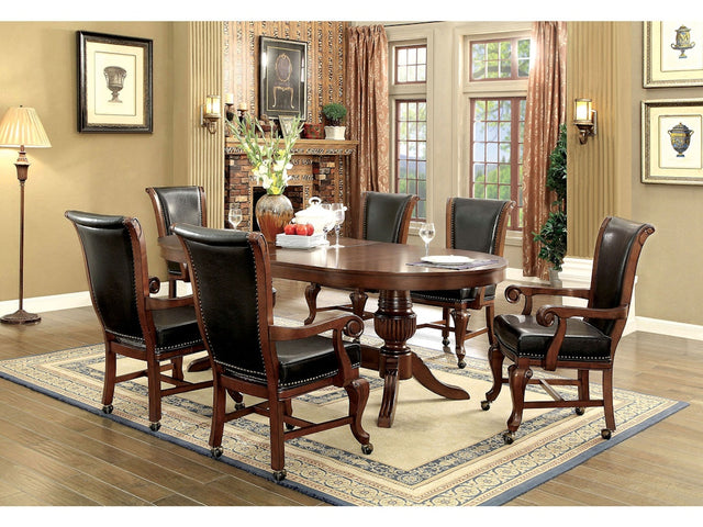 Melina Brown Cherry 7 Pc. Dining Set - Ornate Home