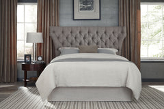 Melina Full Upholstered Platform Bed in Dolphin Linen - Ornate Home