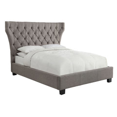Melina Full Upholstered Platform Bed in Dolphin Linen - Ornate Home