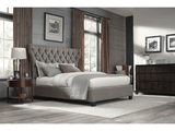 Melina Full Upholstered Platform Bed in Dolphin Linen - Ornate Home