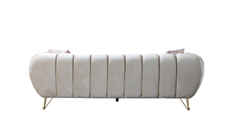 Melissa Ivory Velvet Sofa & Loveseat - Ornate Home