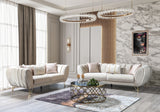 Melissa Ivory Velvet Sofa & Loveseat - Ornate Home