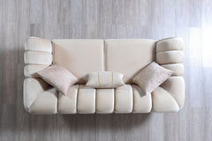 Melissa Ivory Velvet Sofa & Loveseat - Ornate Home