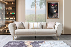 Melissa Ivory Velvet Sofa & Loveseat - Ornate Home