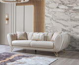 Melissa Ivory Velvet Sofa & Loveseat - Ornate Home