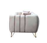 Melissa Ivory Velvet Sofa & Loveseat - Ornate Home