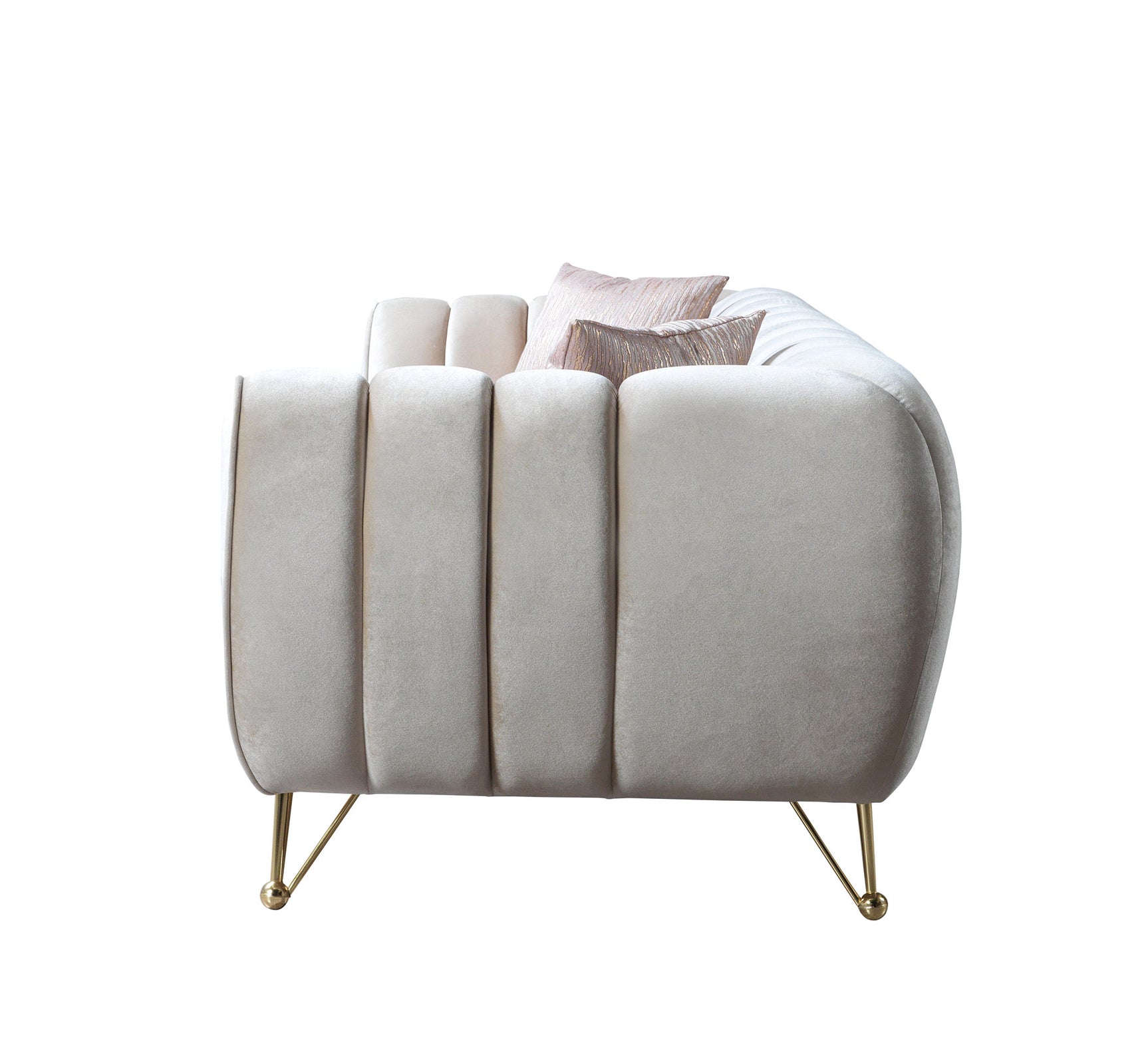 Melissa Ivory Velvet Sofa & Loveseat - Ornate Home