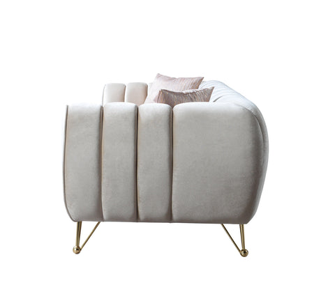 Melissa Ivory Velvet Sofa & Loveseat - Ornate Home