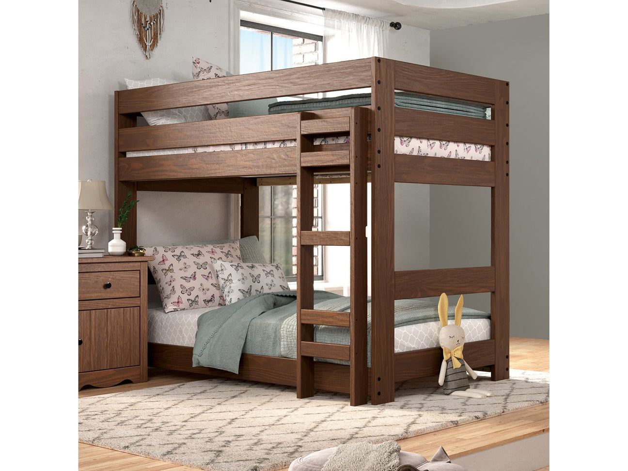 Melitta Mahogany Twin/Twin Bunk Bed - Ornate Home
