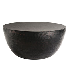 Mella Black 32 Inch Metal Hammered Coffee Table - Ornate Home
