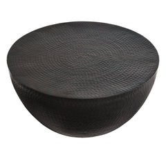 Mella Black 32 Inch Metal Hammered Coffee Table - Ornate Home
