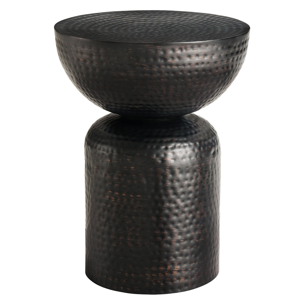 Mella Black Metal Hammered Side Table - Ornate Home
