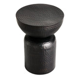 Mella Black Metal Hammered Side Table - Ornate Home