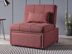 Mello Corvet Burgundy Pull Out Sleeper Chair - Ornate Home