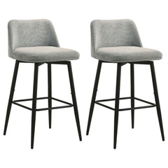 Mellor Grey Fabric Upholstered Swivel Bar Chair (Set Of 2) - Ornate Home