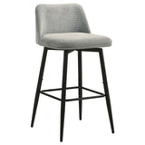 Mellor Grey Fabric Upholstered Swivel Bar Chair (Set Of 2) - Ornate Home