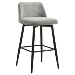 Mellor Grey Fabric Upholstered Swivel Bar Chair (Set Of 2) - Ornate Home