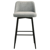 Mellor Grey Fabric Upholstered Swivel Bar Chair (Set Of 2) - Ornate Home