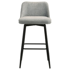 Mellor Grey Fabric Upholstered Swivel Bar Chair (Set Of 2) - Ornate Home