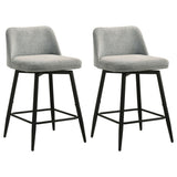 Mellor Grey Fabric Upholstered Swivel Counter Chair (Set Of 2) - Ornate Home