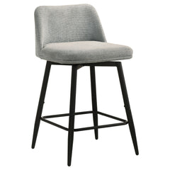 Mellor Grey Fabric Upholstered Swivel Counter Chair (Set Of 2) - Ornate Home