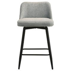 Mellor Grey Fabric Upholstered Swivel Counter Chair (Set Of 2) - Ornate Home