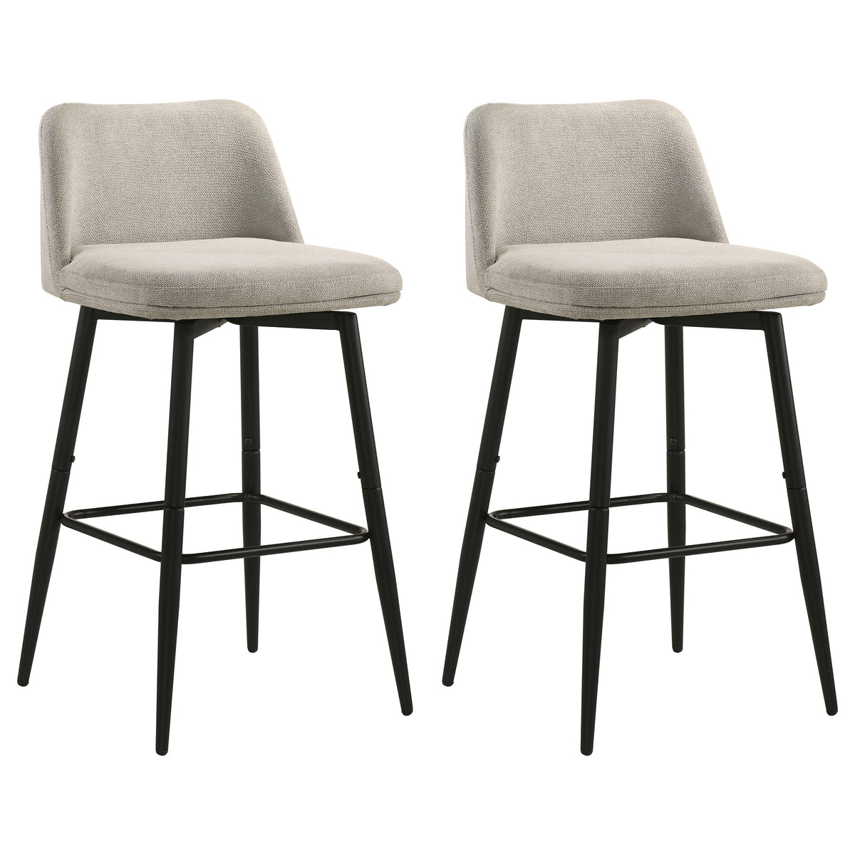 Mellor Slate Brown Fabric Upholstered Swivel Bar Chair (Set Of 2) - Ornate Home