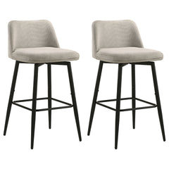 Mellor Slate Brown Fabric Upholstered Swivel Bar Chair (Set Of 2) - Ornate Home
