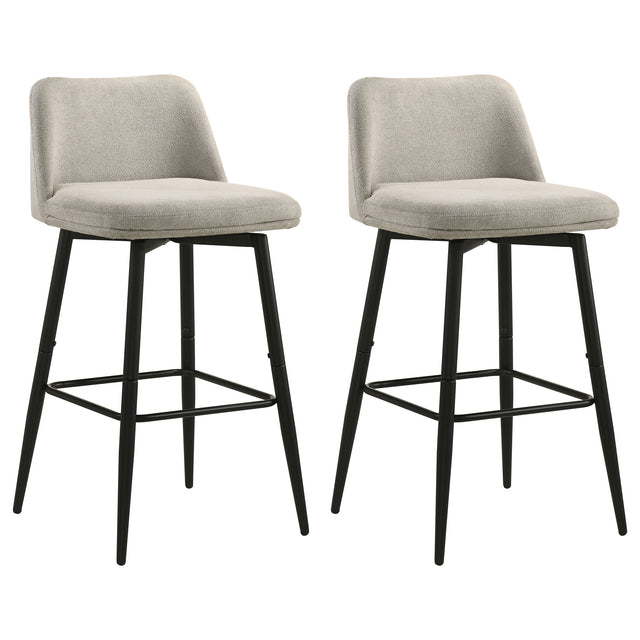 Mellor Slate Brown Fabric Upholstered Swivel Bar Chair (Set Of 2) - Ornate Home