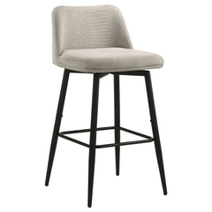 Mellor Slate Brown Fabric Upholstered Swivel Bar Chair (Set Of 2) - Ornate Home