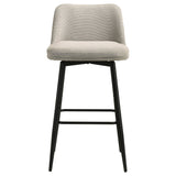 Mellor Slate Brown Fabric Upholstered Swivel Bar Chair (Set Of 2) - Ornate Home