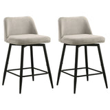 Mellor Slate Brown Fabric Upholstered Swivel Counter Chair (Set Of 2) - Ornate Home