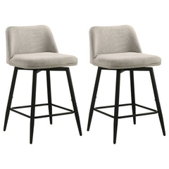 Mellor Slate Brown Fabric Upholstered Swivel Counter Chair (Set Of 2) - Ornate Home