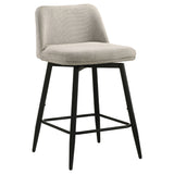 Mellor Slate Brown Fabric Upholstered Swivel Counter Chair (Set Of 2) - Ornate Home