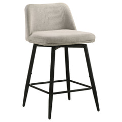 Mellor Slate Brown Fabric Upholstered Swivel Counter Chair (Set Of 2) - Ornate Home